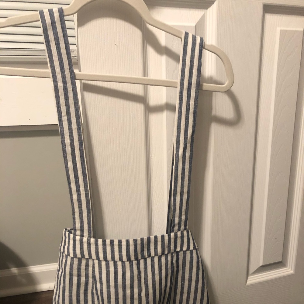 Carmar denim and white striped skirt